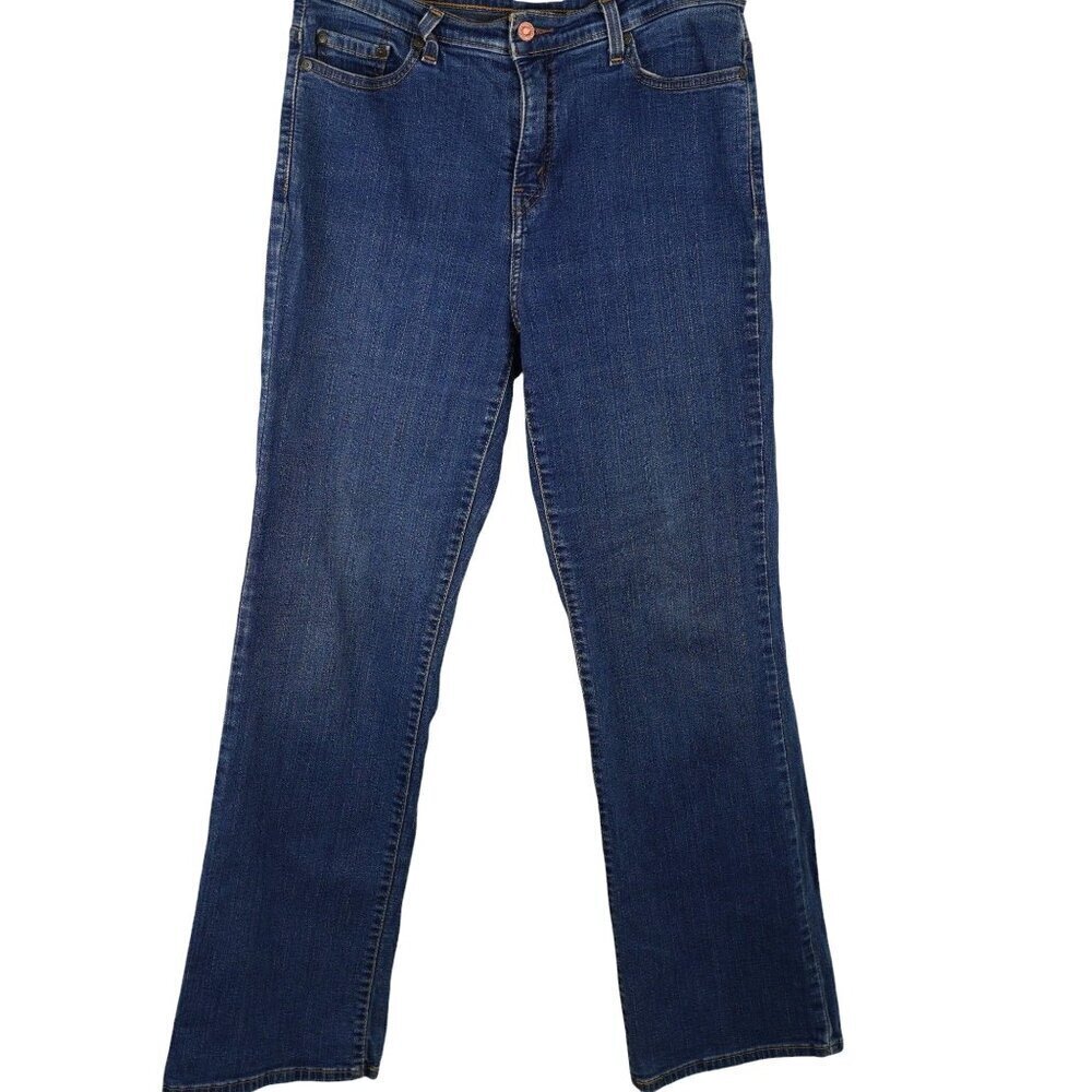Levis 512 Perfectly Slimming Bootcut Jeans Dark Wash Cotton‎ Blend Size 14M